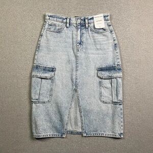 Calvin Klein Light Blue Denim Midi Skirt